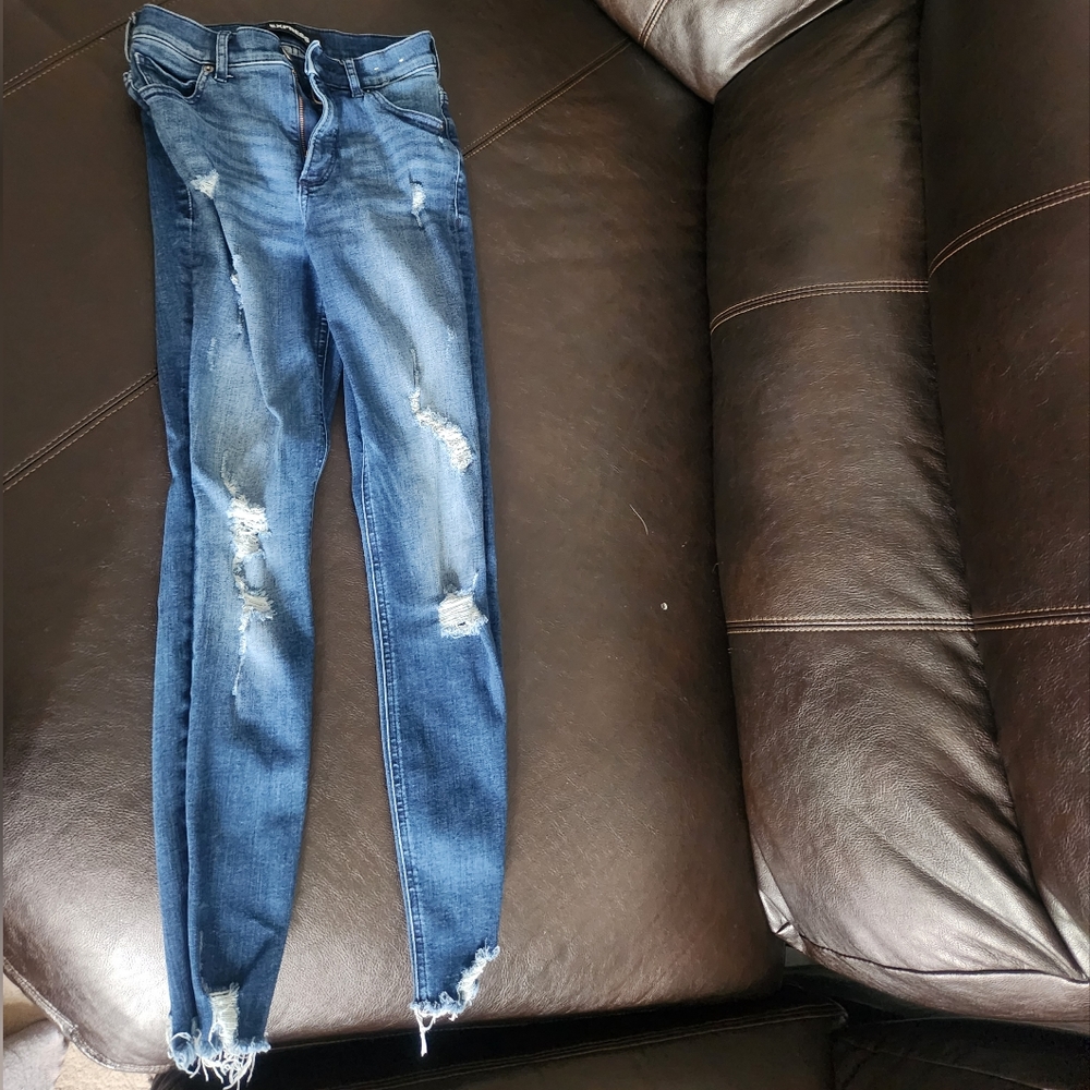 Blue ripped jeans